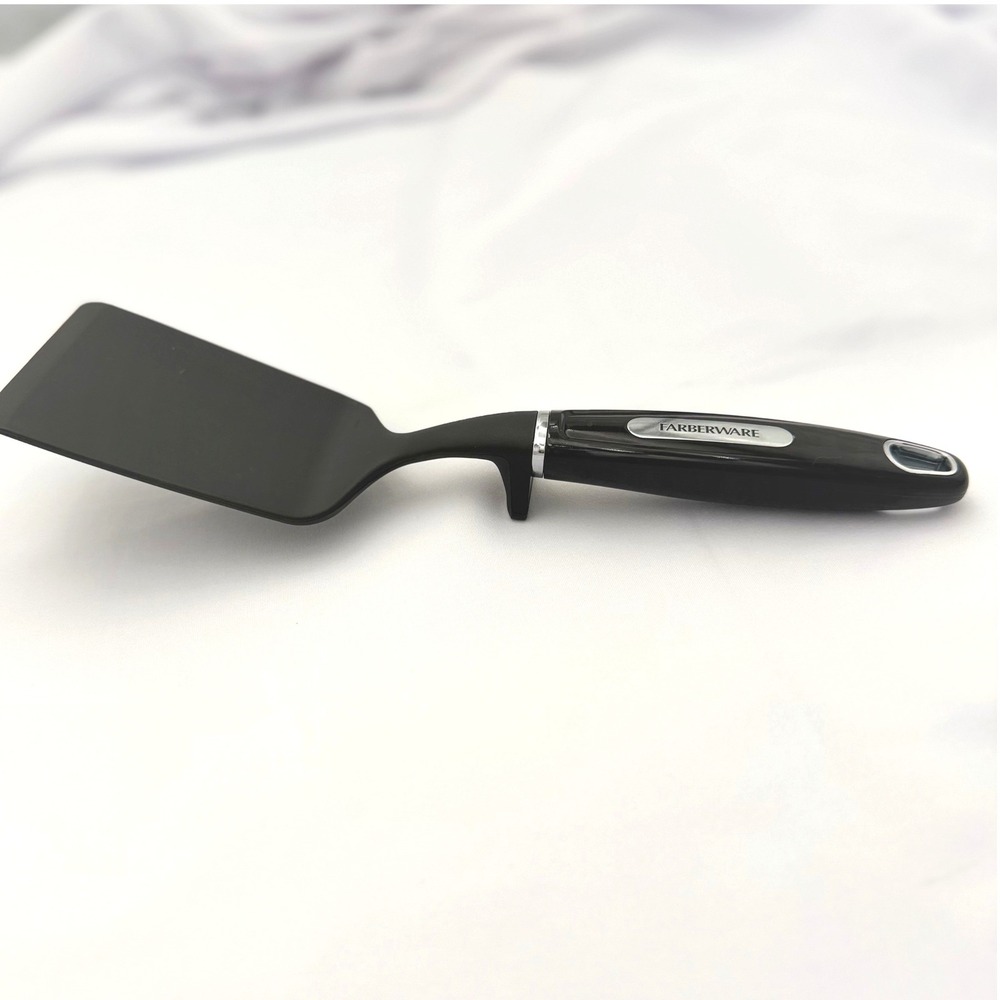 Farberware Black Nylon Solid Turner Spatula 12" Built In Rest Nonstick Kitchen